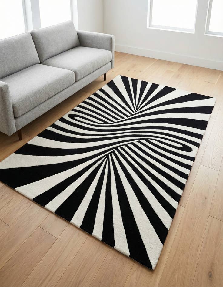 Detail image of 4' 1 x 6' 1 Vortex Wool Rug
