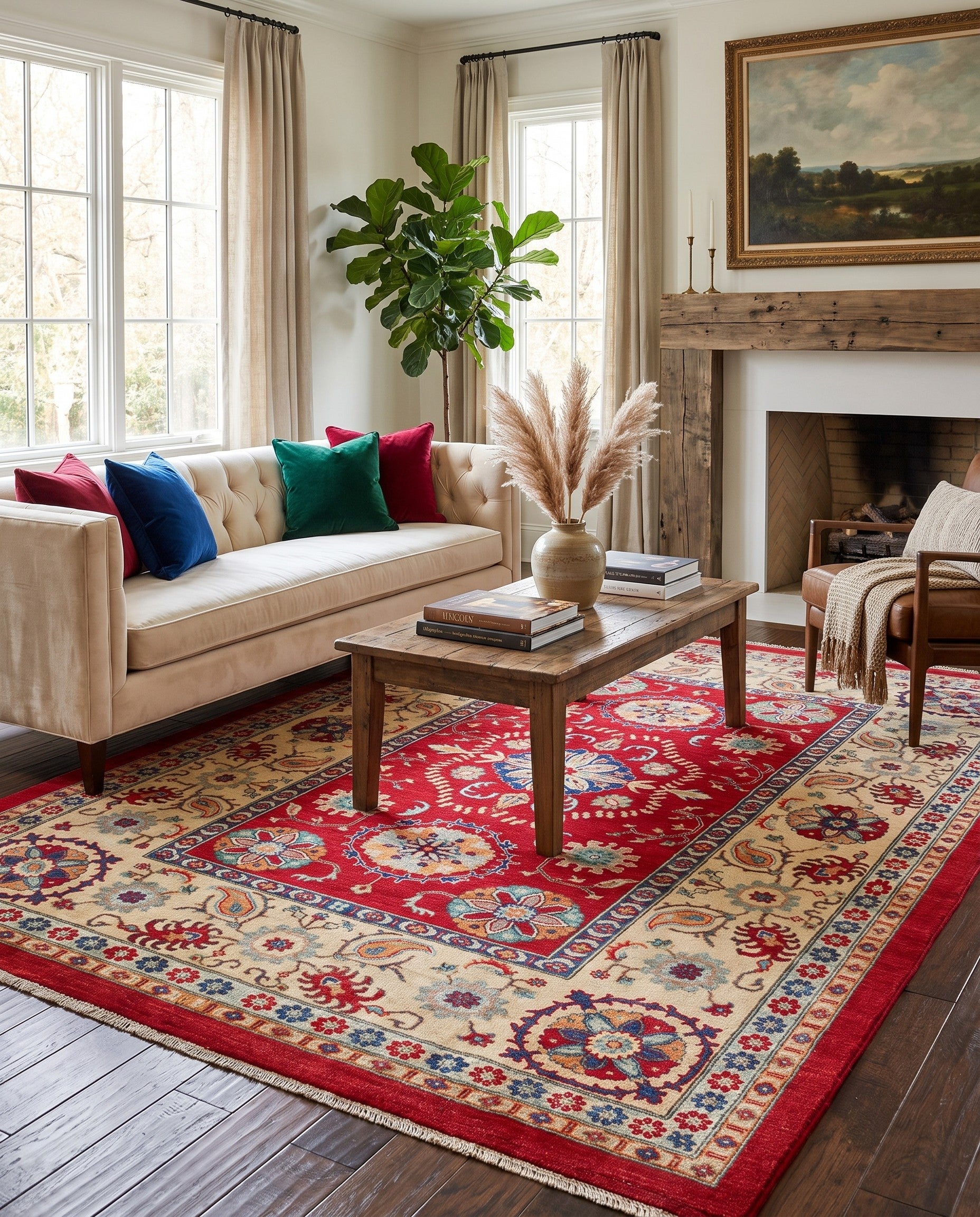 6' 7 x 9' 4 Hand Knotted Kazak Rug