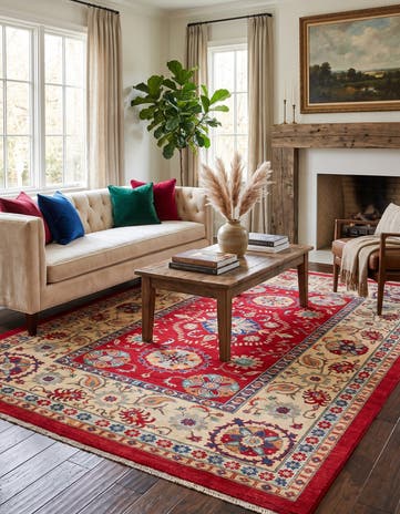 6' 7 x 9' 4 Hand Knotted Kazak Rug