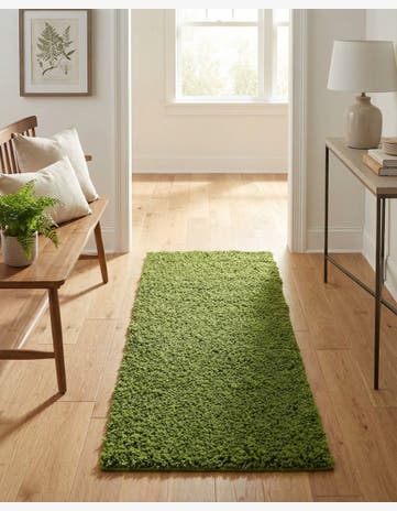 2' x 5' Solid Shag Runner Rug