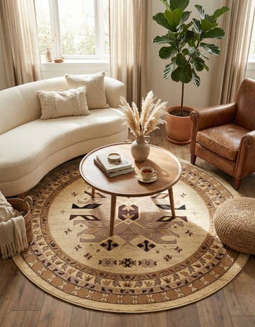 7' 10 x 7' 10 Heris Round Rug