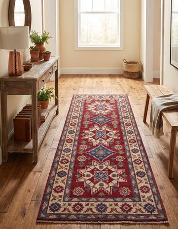 80cm x 210cm Hand Knotted Kazak Runner Rug