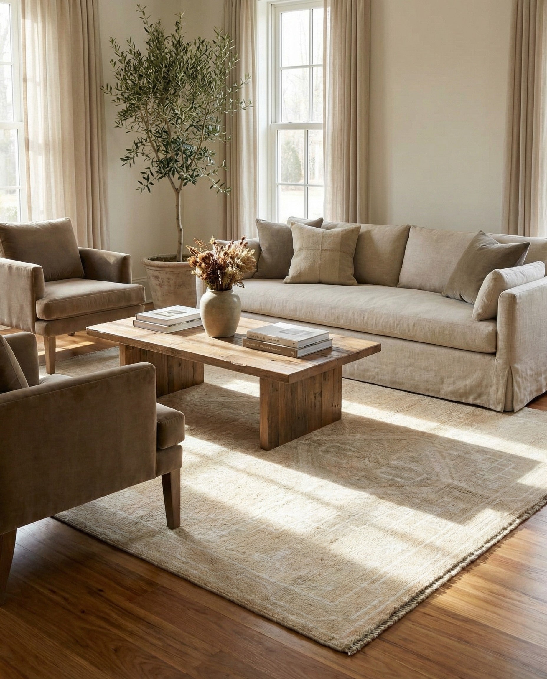 5' x 6' 7 Hand Knotted Oushak Wool Rug