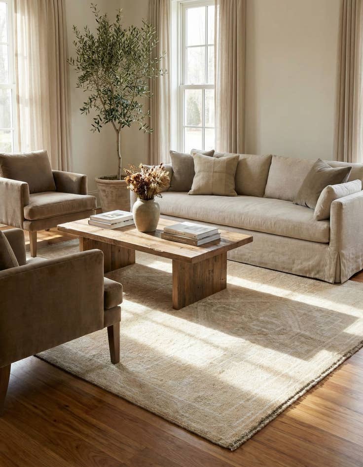 Detail image of 5' x 6' 7 Hand Knotted Oushak Wool Rug