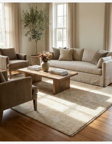 5' x 6' 7 Hand Knotted Oushak Wool Rug