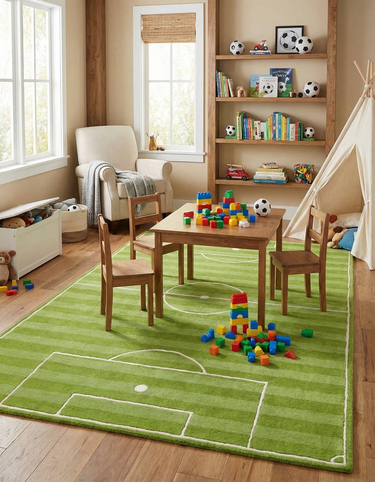 Detail image of 5' 1 x 8' Playtime Kids Wool Freeform Rug