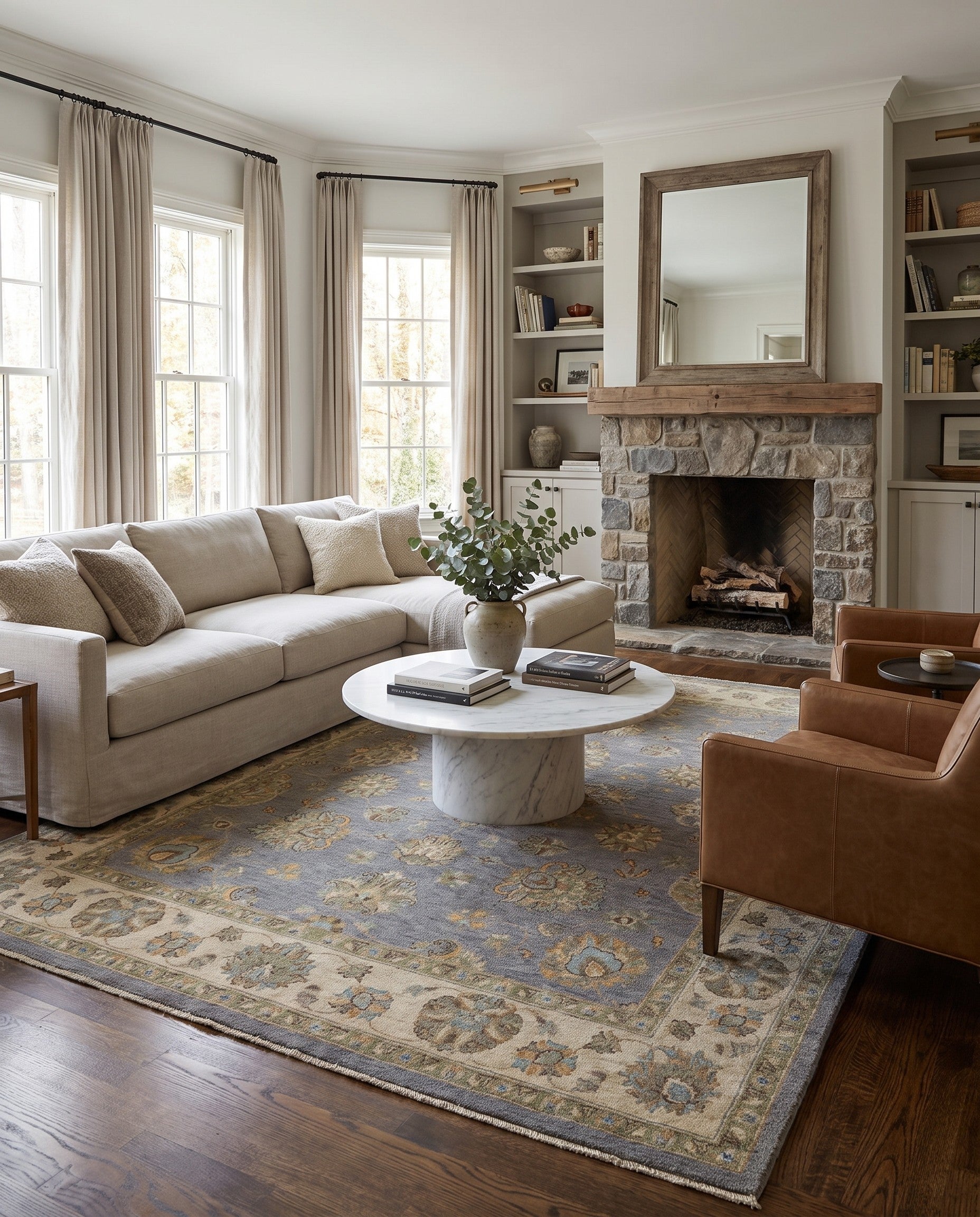 8' x 10' 5 Hand Knotted Ziegler Rug