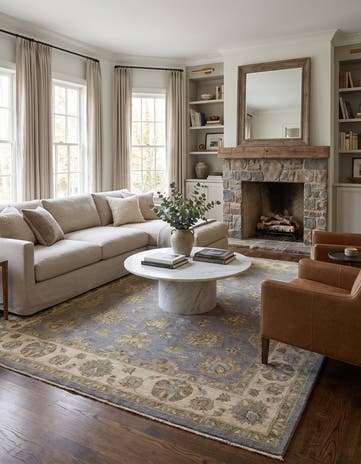 8' x 10' 5 Hand Knotted Ziegler Rug