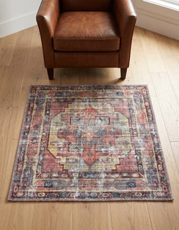 3' 3 x 3' 3 Washable Maahru Square Rug