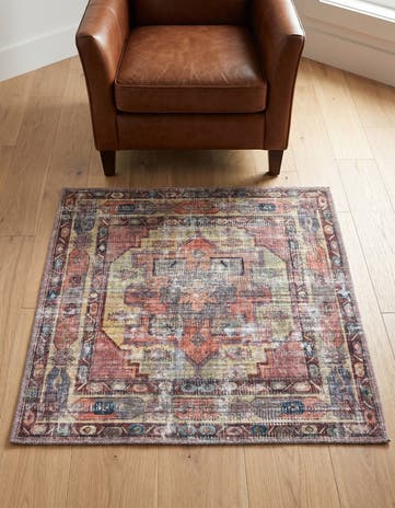 3' 3 x 3' 3 Washable Maahru Square Rug