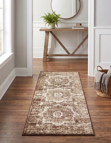 Chocolate Brown Ankara Runner Rug