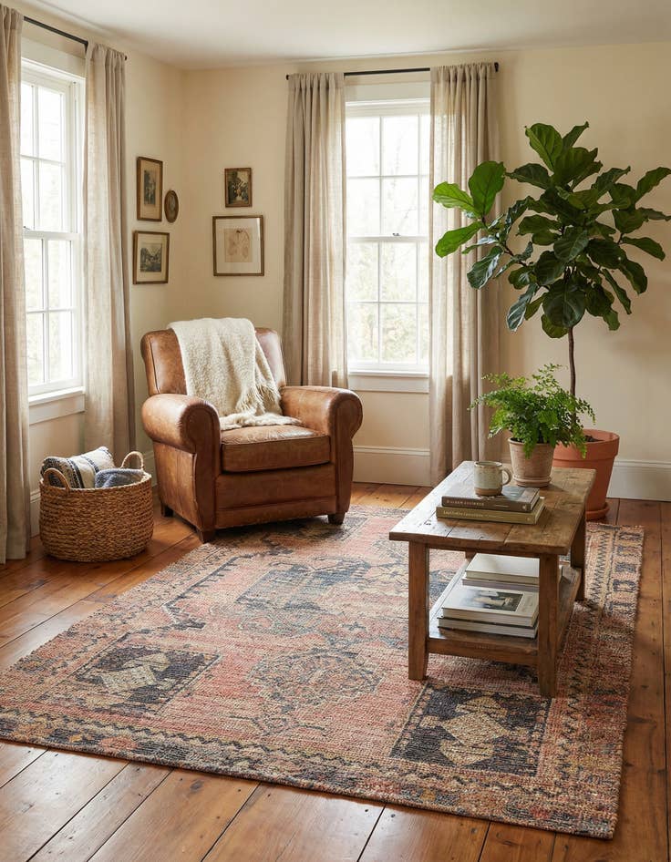 Detail image of 5' 3 x 8'  Hand Woven Chenille Jute Rug