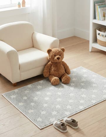 Cloud Gray Whimsy Kids Rug