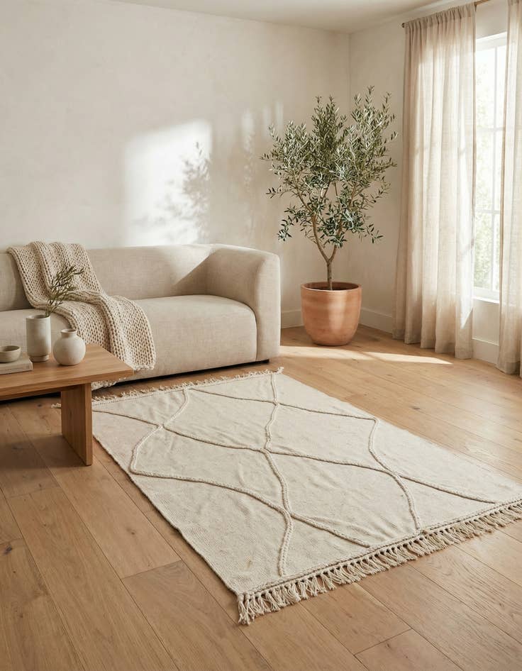 Detail image of 3' 6 x 5' 2 Hand Woven Kilim Modern Wool Rug