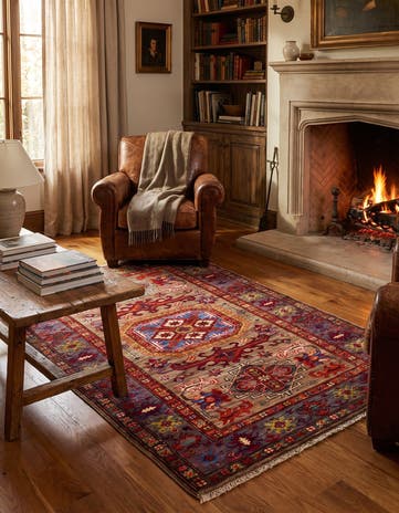 3' 5 x 5' 1 Hand Knotted Kazak Rug