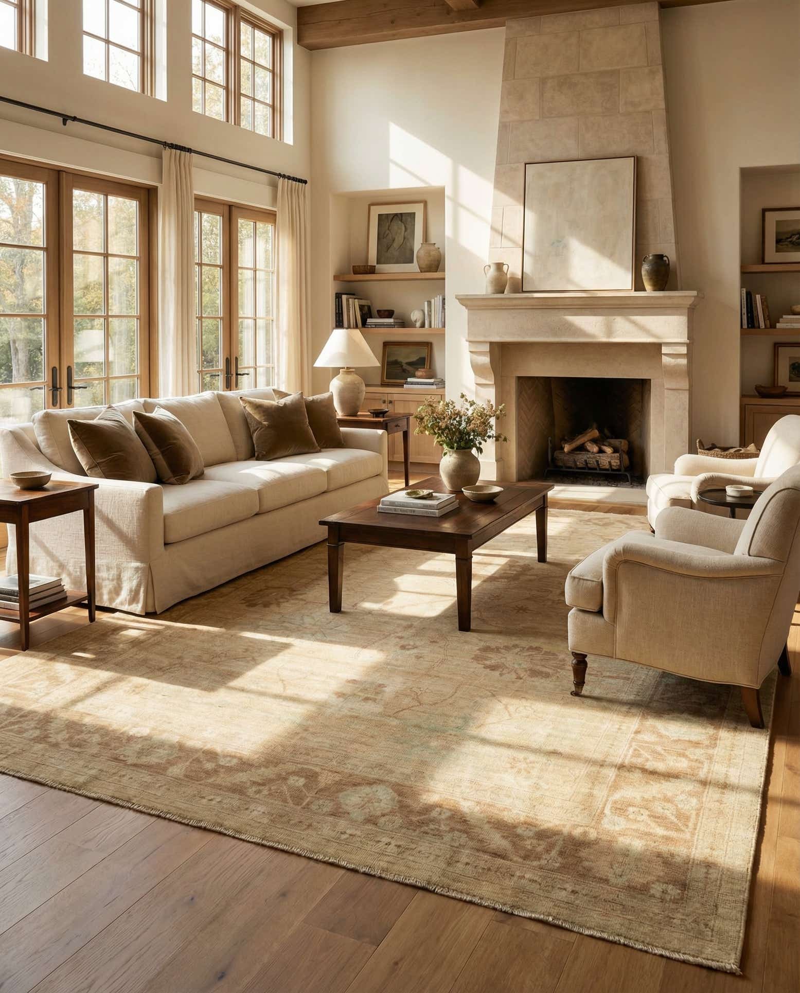 8' 4 x 9' 9 Hand Knotted Oushak Wool Rug