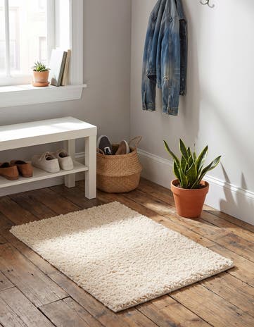 65cm x 90cm Solid Frieze Rug