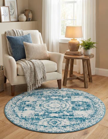 Turquoise Dover Round Rug