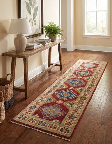 2' 7 x 9' 8 Hand Knotted Kazak Runner Rug
