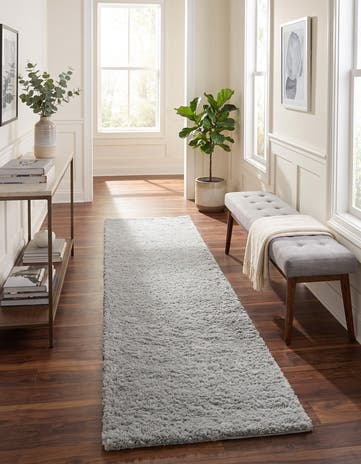 2' 7 x 13' Soft Solid Shag Runner Rug