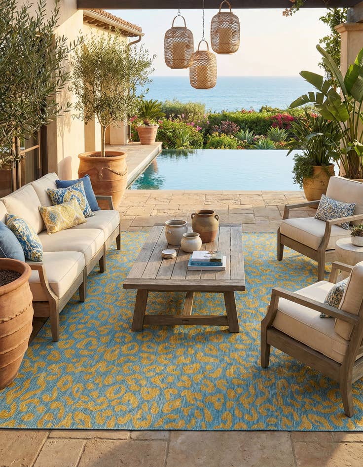 Detail image of 13' x 13'  Washable Safari Indoor / Outdoor Square Rug