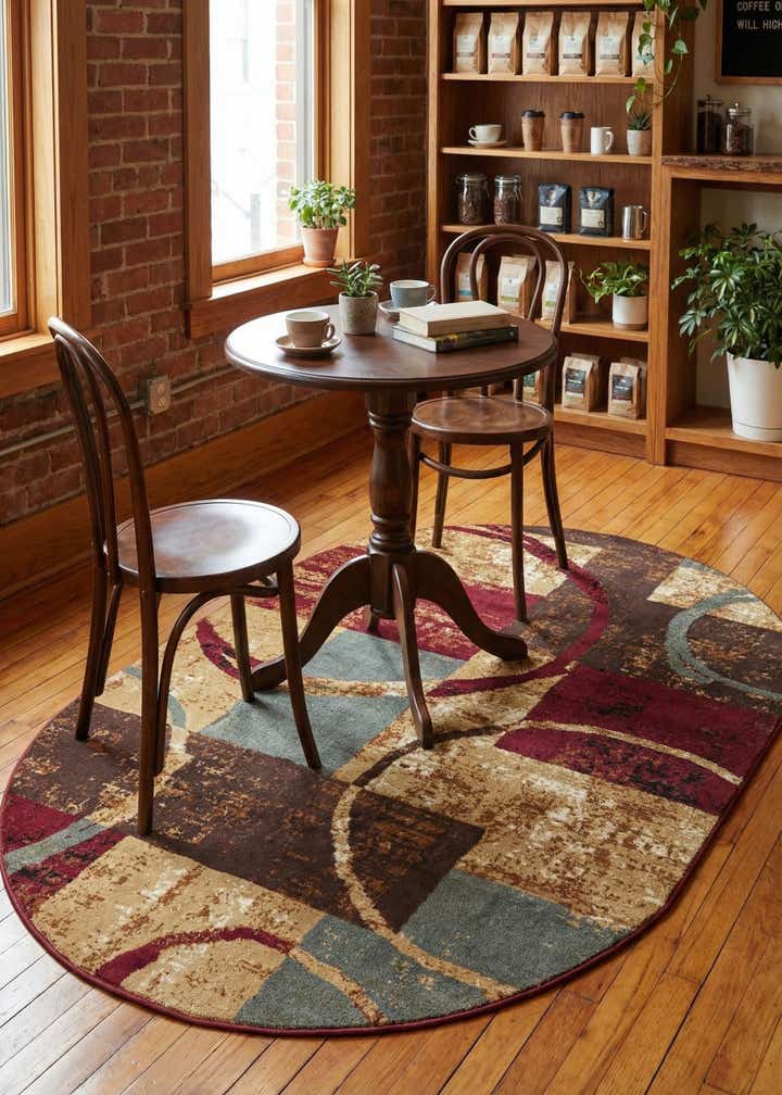 4' x 6' Coffee Shop Oval Rug