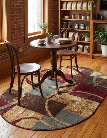 4' x 6' Coffee Shop Oval Rug