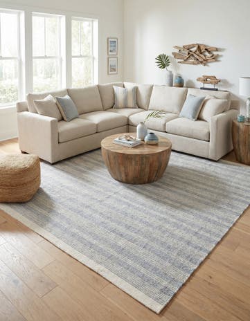 Gray Hand Woven Lariat Square Rug
