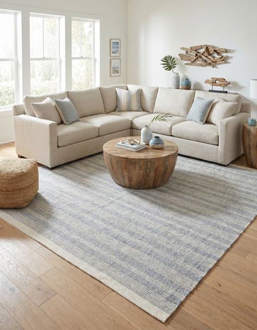Gray Hand Woven Lariat Square Rug