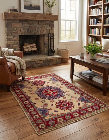 3' 4 x 5' 1 Hand Knotted Kazak Rug