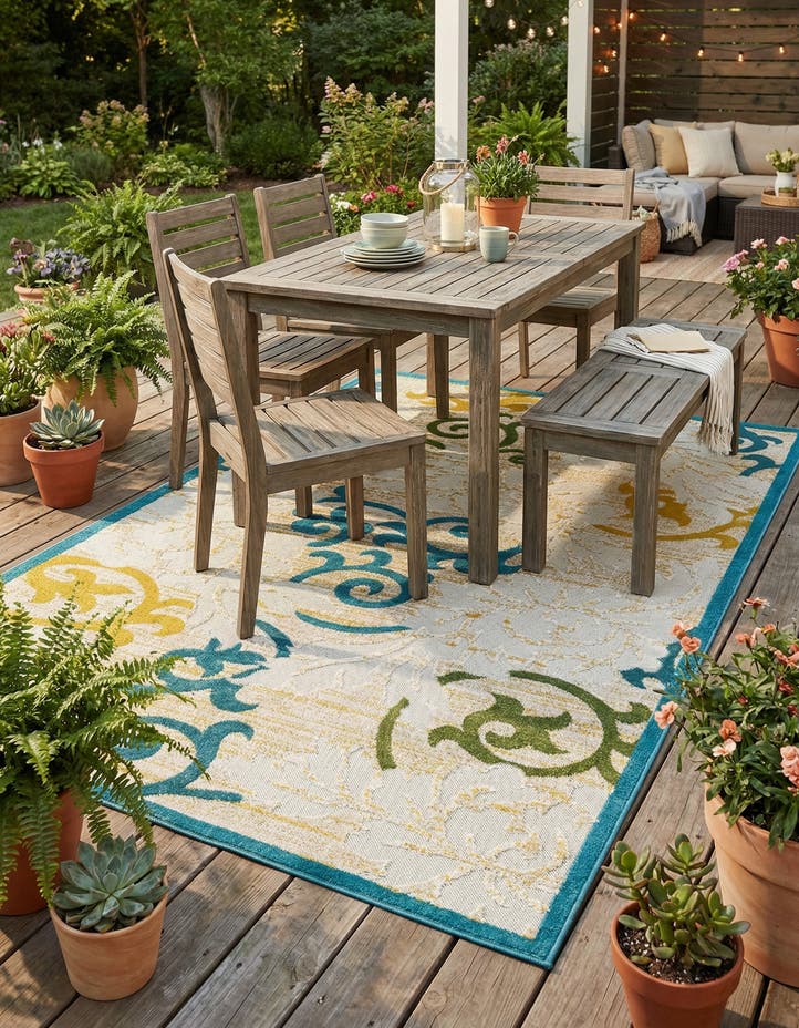 5' x 8' Easy-Clean Botanical Indoor / Outd...