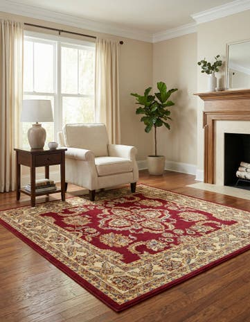 Red Aditi Square Rug
