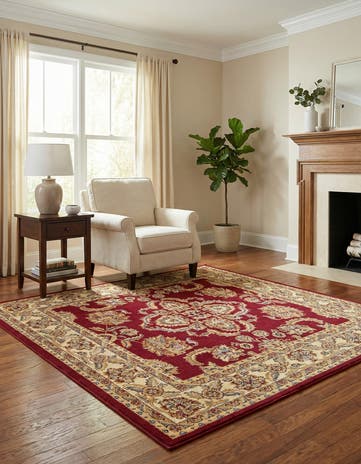 Red Aditi Square Rug