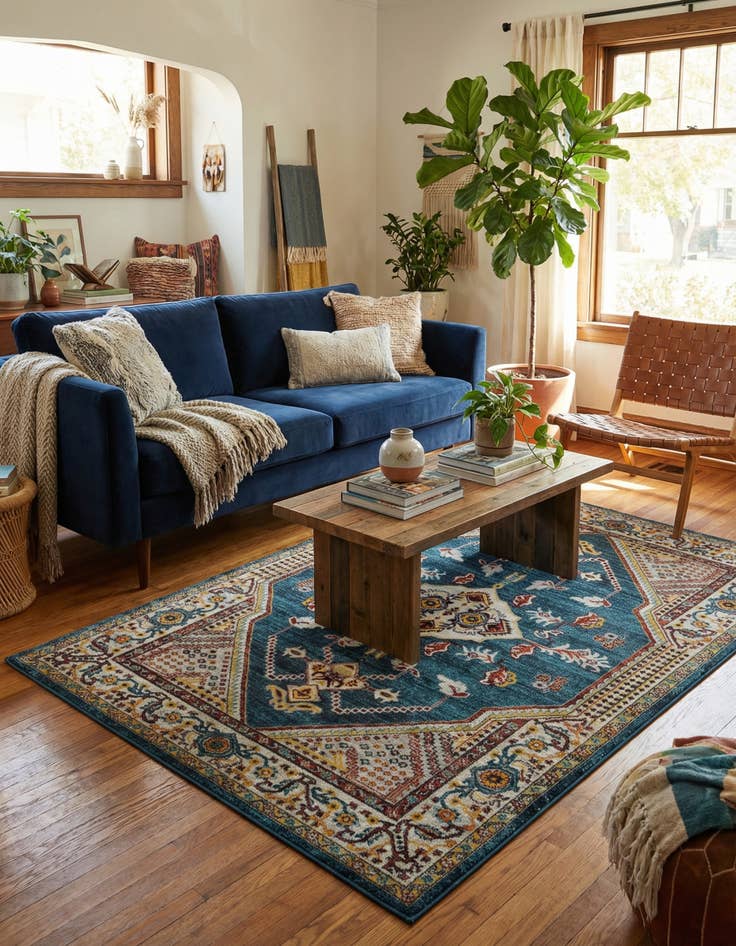 Detail image of 5' 3 x 8' Kamala Washable Rug