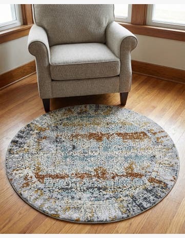 Gray Budapest Round Rug
