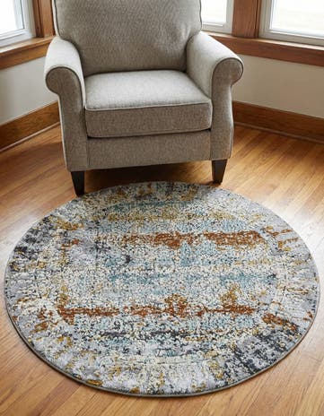 Gray Budapest Round Rug