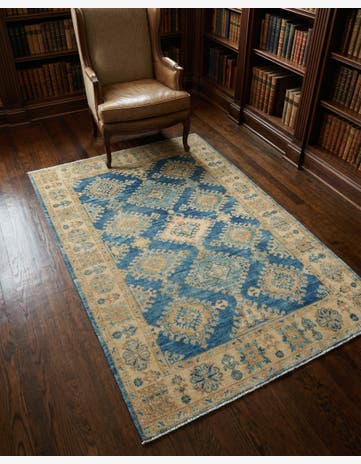 4' 1 x 5' 11 Hand Knotted Oushak Wool Rug