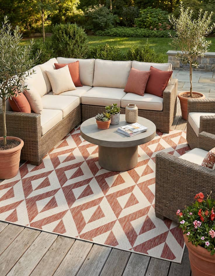 Detail image of 7' 10 x 7' 10 Washable Jill Zarin Napa Indoor / Outdoor Square Rug