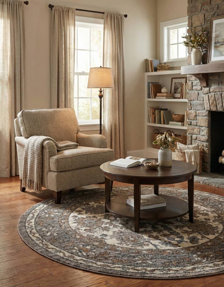 Detail image of 5' x 5' Grand Tradition Round Rug