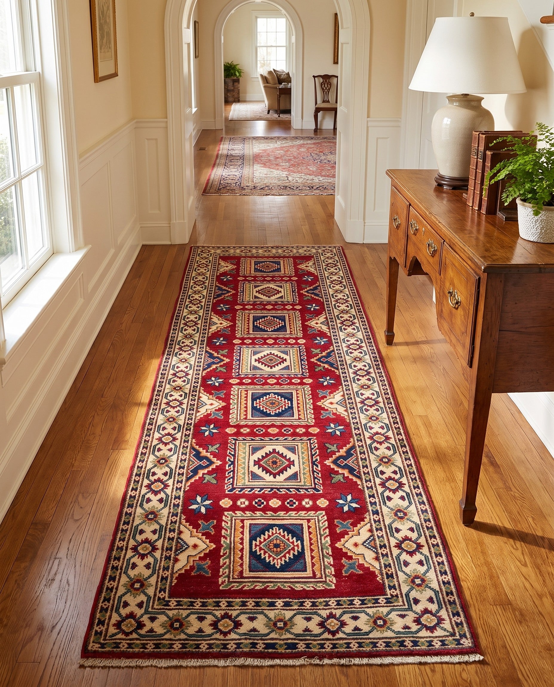 2' 8 x 8' 3 Hand Knotted Kazak Runner Rug