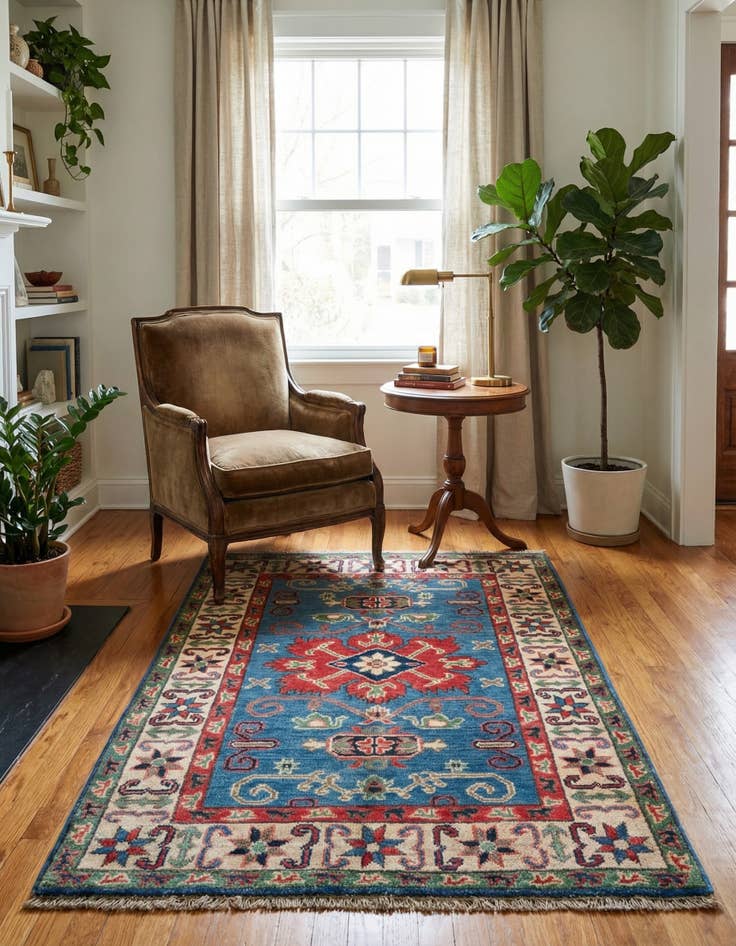 Detail image of 2' 10 x 4' 2 Hand Knotted Kazak Rug