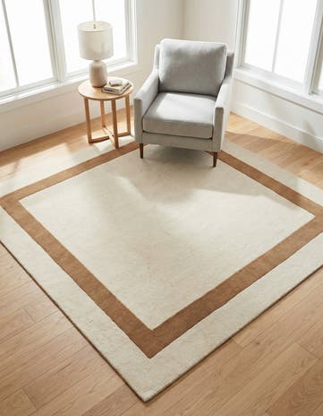 Ivory Jill Zarin Border Wool Square Rug