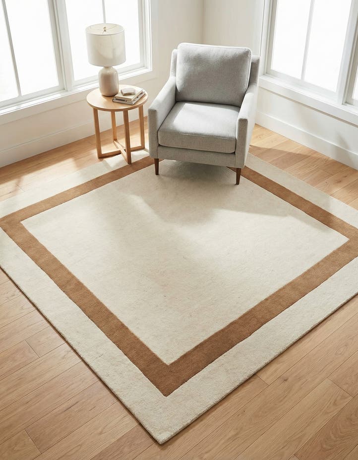 5' 1 x 5' 1 Jill Zarin Border Wool ...