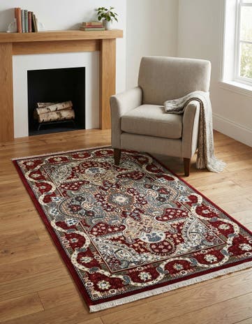 Burgundy Nain Design Rug