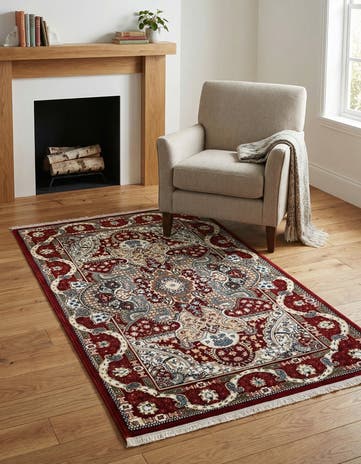 Burgundy Nain Design Rug