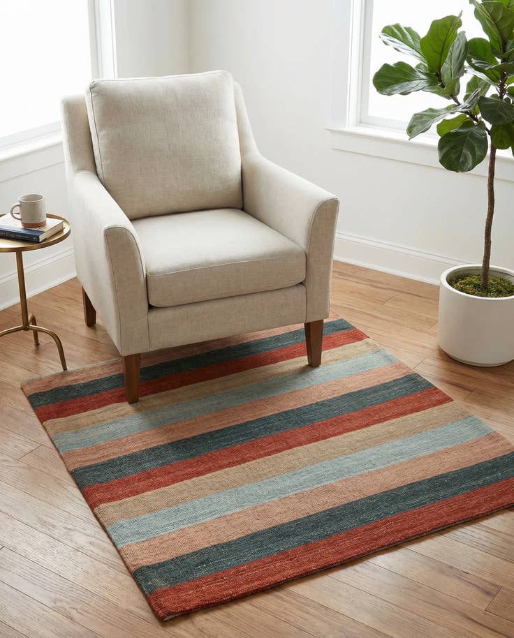 Detail image of 3' 3 x 3' 3 Hand Knotted Persian Wool Square Rug