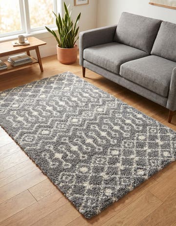 5' 3 x 8' Moroccan Trellis Shag Rug