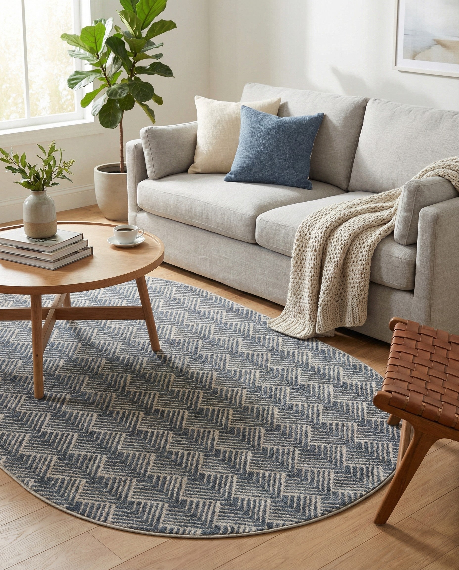 5' 3 x 8' Eco Trellis Oval Rug