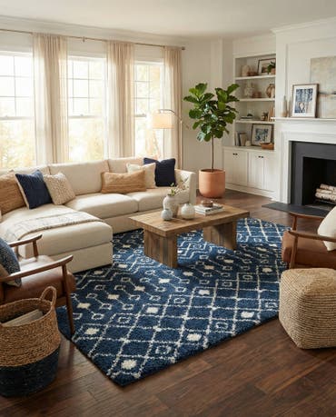  10' x 13' Moroccan Trellis Shag Rug