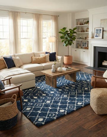 10' x 13' Moroccan Trellis Shag Rug